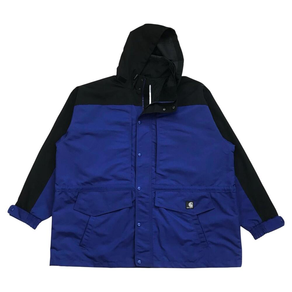 Carhartt C48 Windbreaker Jacket 2XL XXL Black Hoodie Parka Vintage Full Zip Y2K